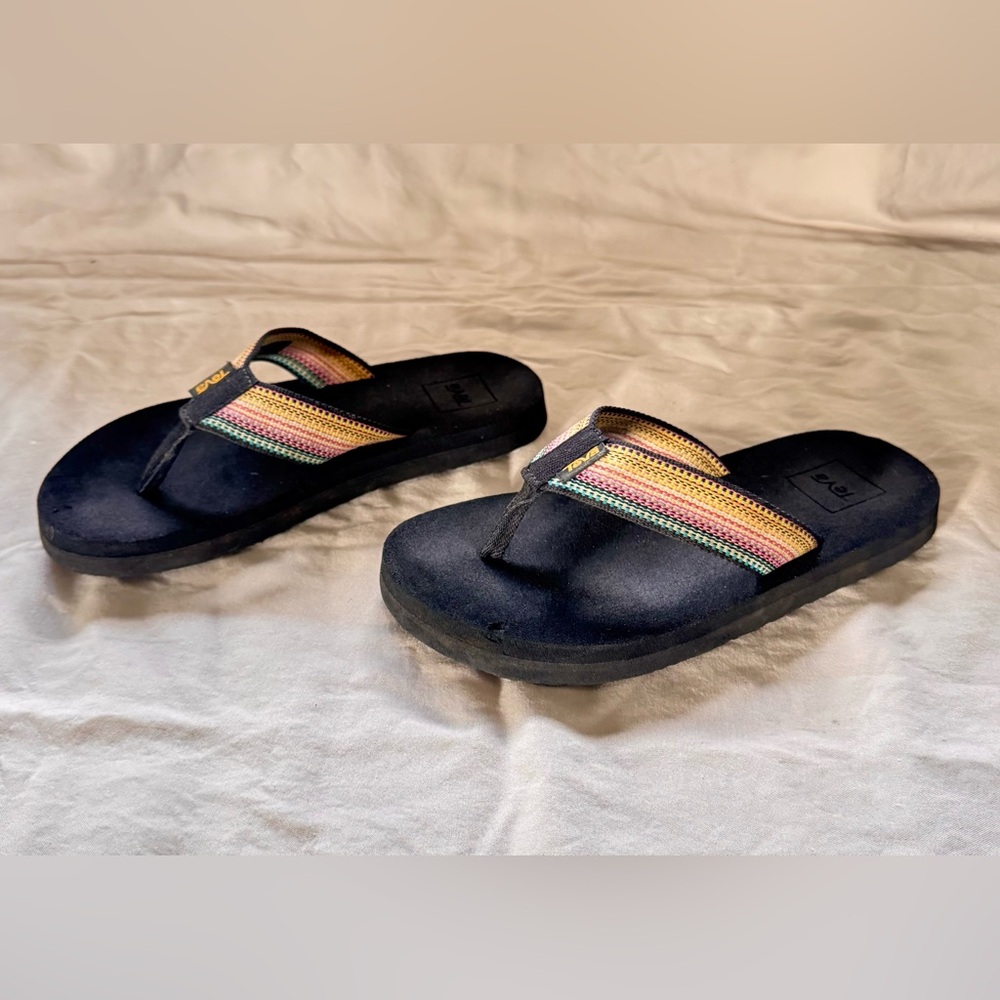 Kids Colorful Striped Teva Flip Flops